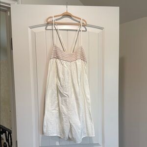 Madewell White Jumpsuit with Spaghetti Straps and Wide-Leg Pants